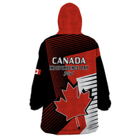 July 1 Canada Wearable Blanket Hoodie Independence Day with Canadian Maple Leaf - Wonder Print Shop