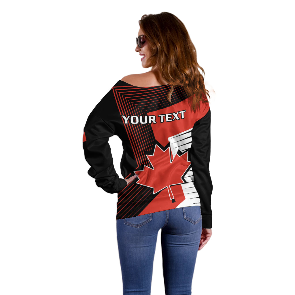 Personalised July 1 Canada Off Shoulder Sweater Independence Day with Canadian Maple Leaf - Wonder Print Shop