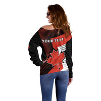 Personalised July 1 Canada Off Shoulder Sweater Independence Day with Canadian Maple Leaf - Wonder Print Shop