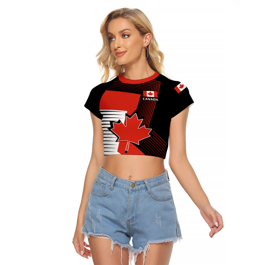 Personalised July 1 Canada Raglan Cropped T Shirt Independence Day with Canadian Maple Leaf - Wonder Print Shop