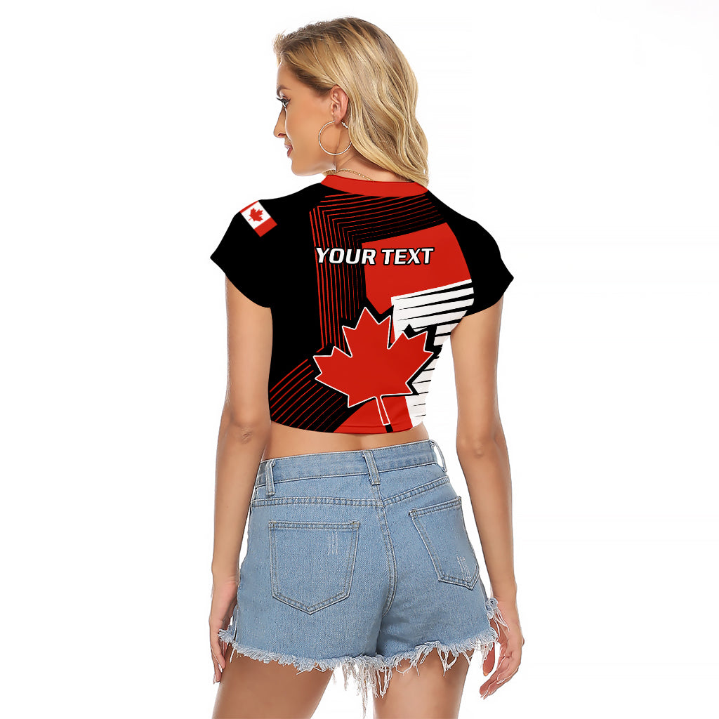 Personalised July 1 Canada Raglan Cropped T Shirt Independence Day with Canadian Maple Leaf - Wonder Print Shop
