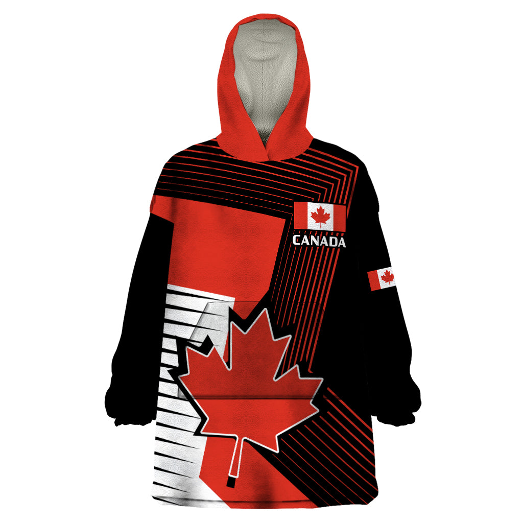 Personalised July 1 Canada Wearable Blanket Hoodie Independence Day with Canadian Maple Leaf - Wonder Print Shop