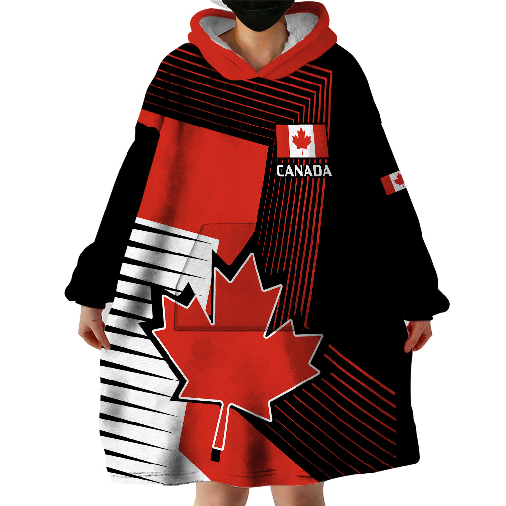 Personalised July 1 Canada Wearable Blanket Hoodie Independence Day with Canadian Maple Leaf - Wonder Print Shop