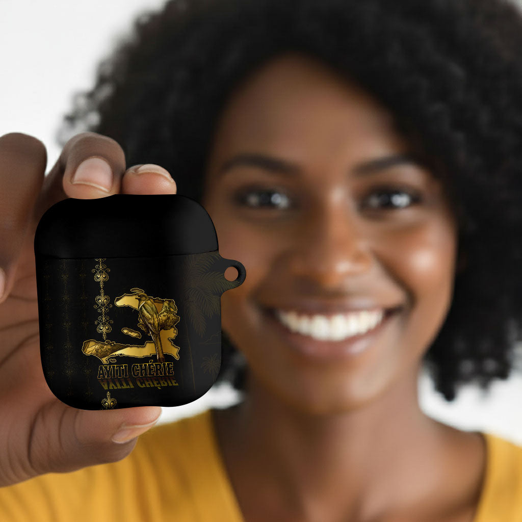 Afro-Haitians Ayiti Cherie AirPods Case Haiti Map Kanson Wouj Veve Vodou