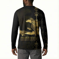 Afro-Haitians Ayiti Cherie Button Sweatshirt Haiti Map Kanson Wouj Veve Vodou