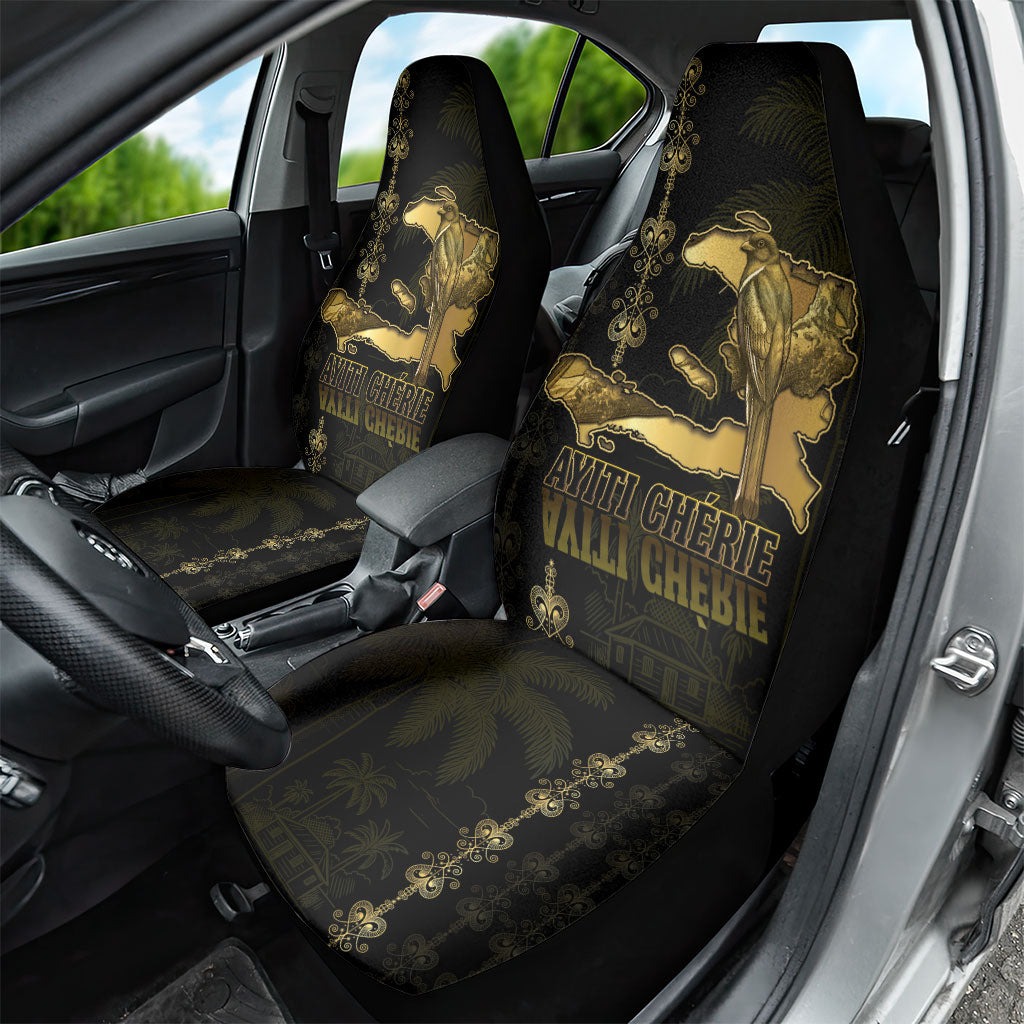 Afro-Haitians Ayiti Cherie Car Seat Cover Haiti Map Kanson Wouj Veve Vodou