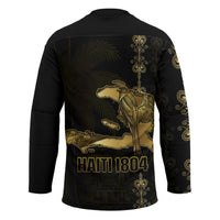 Afro-Haitians Ayiti Cherie Hockey Jersey Haiti Map Kanson Wouj Veve Vodou