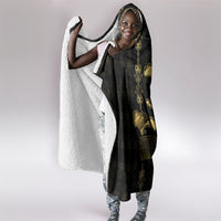 Afro-Haitians Ayiti Cherie Hooded Blanket Haiti Map Kanson Wouj Veve Vodou