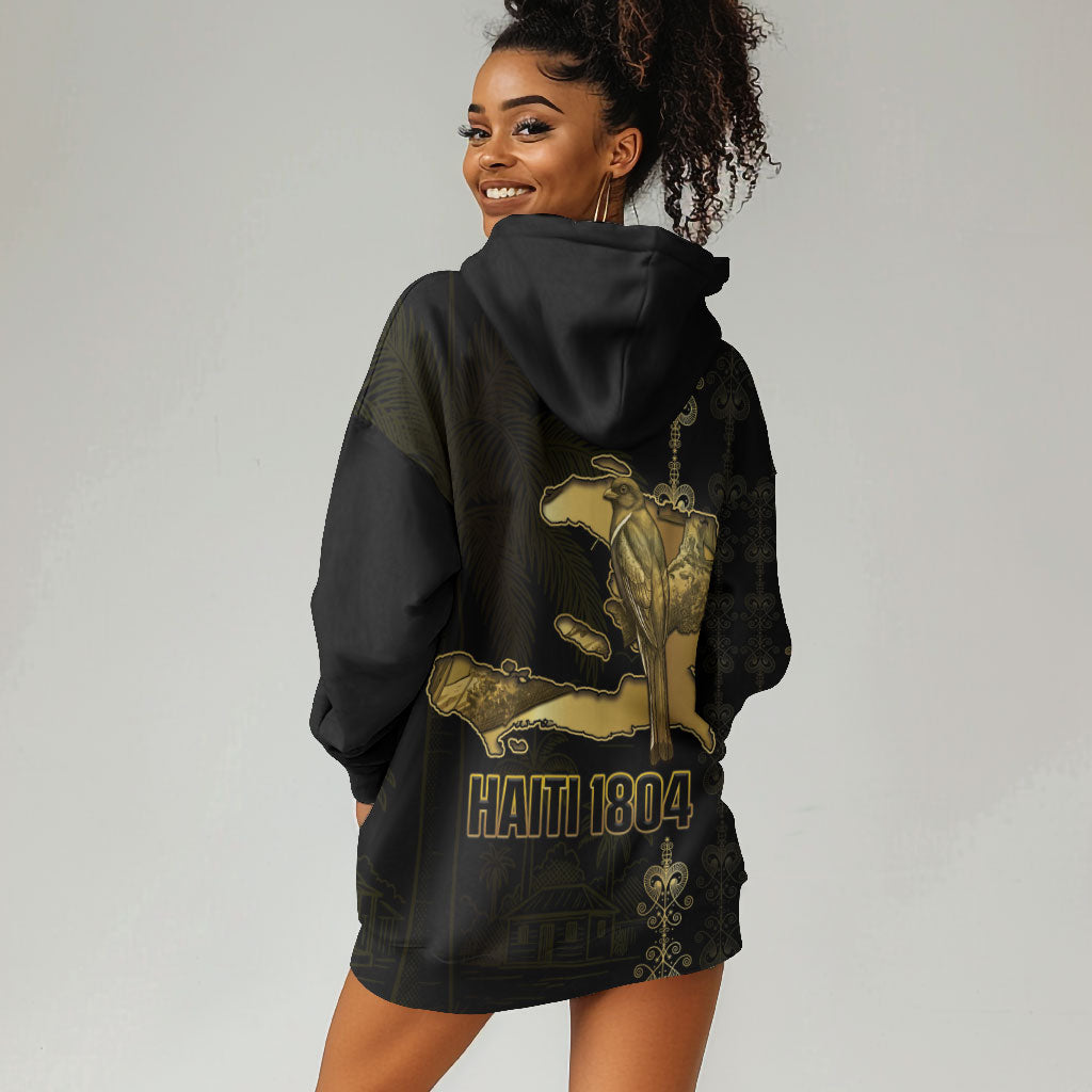 Afro-Haitians Ayiti Cherie Hoodie Dress Haiti Map Kanson Wouj Veve Vodou