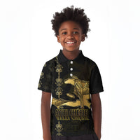 Afro-Haitians Ayiti Cherie Kid Polo Shirt Haiti Map Kanson Wouj Veve Vodou