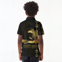 Afro-Haitians Ayiti Cherie Kid Polo Shirt Haiti Map Kanson Wouj Veve Vodou
