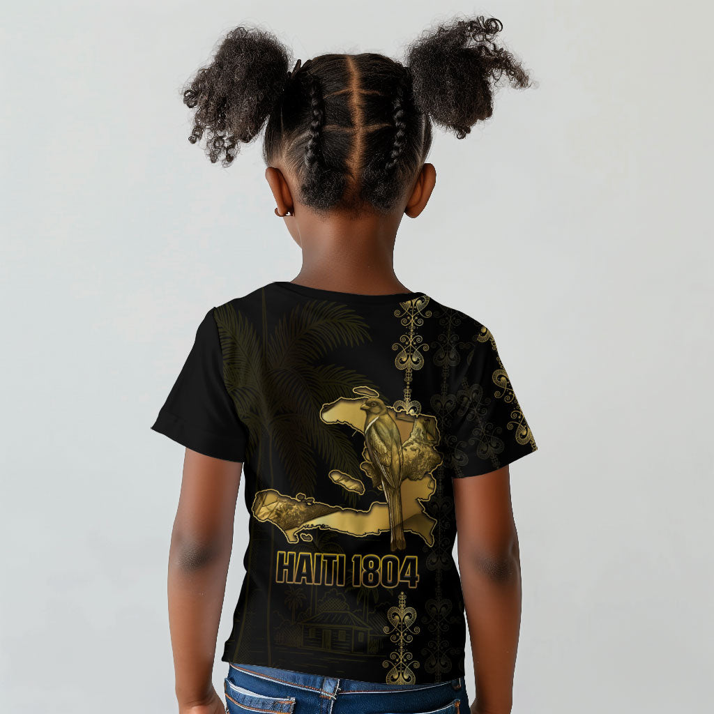 Afro-Haitians Ayiti Cherie Kid T shirt Haiti Map Kanson Wouj Veve Vodou