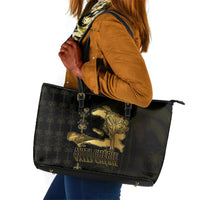 Afro-Haitians Ayiti Cherie Leather Tote Bag Haiti Map Kanson Wouj Veve Vodou