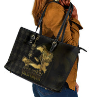 Afro-Haitians Ayiti Cherie Leather Tote Bag Haiti Map Kanson Wouj Veve Vodou