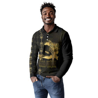 Afro-Haitians Ayiti Cherie Long Sleeve Polo Shirt Haiti Map Kanson Wouj Veve Vodou