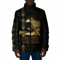 Afro-Haitians Ayiti Cherie Padded Jacket Haiti Map Kanson Wouj Veve Vodou