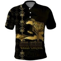 Afro-Haitians Ayiti Cherie Polo Shirt Haiti Map Kanson Wouj Veve Vodou