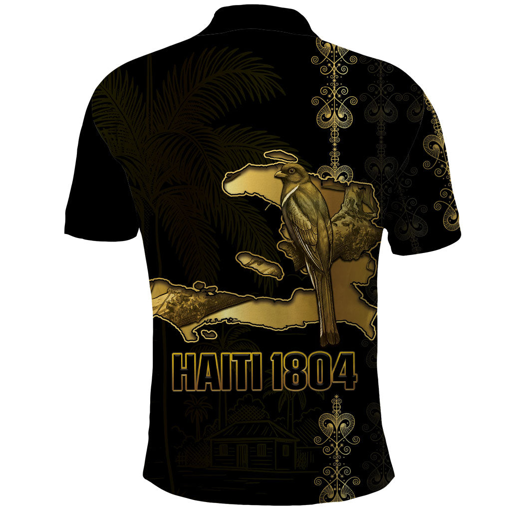Afro-Haitians Ayiti Cherie Polo Shirt Haiti Map Kanson Wouj Veve Vodou