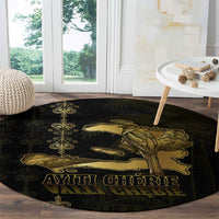 Afro-Haitians Ayiti Cherie Round Carpet Haiti Map Kanson Wouj Veve Vodou