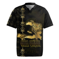 Afro-Haitians Ayiti Cherie Rugby Jersey Haiti Map Kanson Wouj Veve Vodou
