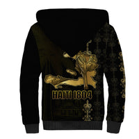 Afro-Haitians Ayiti Cherie Sherpa Hoodie Haiti Map Kanson Wouj Veve Vodou