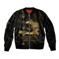 Afro-Haitians Ayiti Cherie Sleeve Zip Bomber Jacket Haiti Map Kanson Wouj Veve Vodou