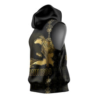 Afro-Haitians Ayiti Cherie Sleeveless Hoodie Haiti Map Kanson Wouj Veve Vodou