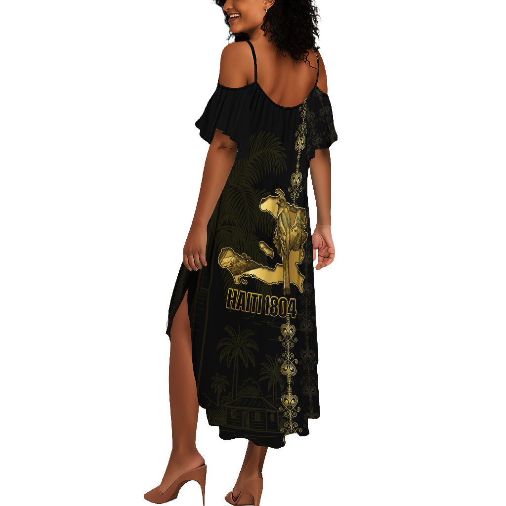Afro-Haitians Ayiti Cherie Summer Maxi Dress Haiti Map Kanson Wouj Veve Vodou