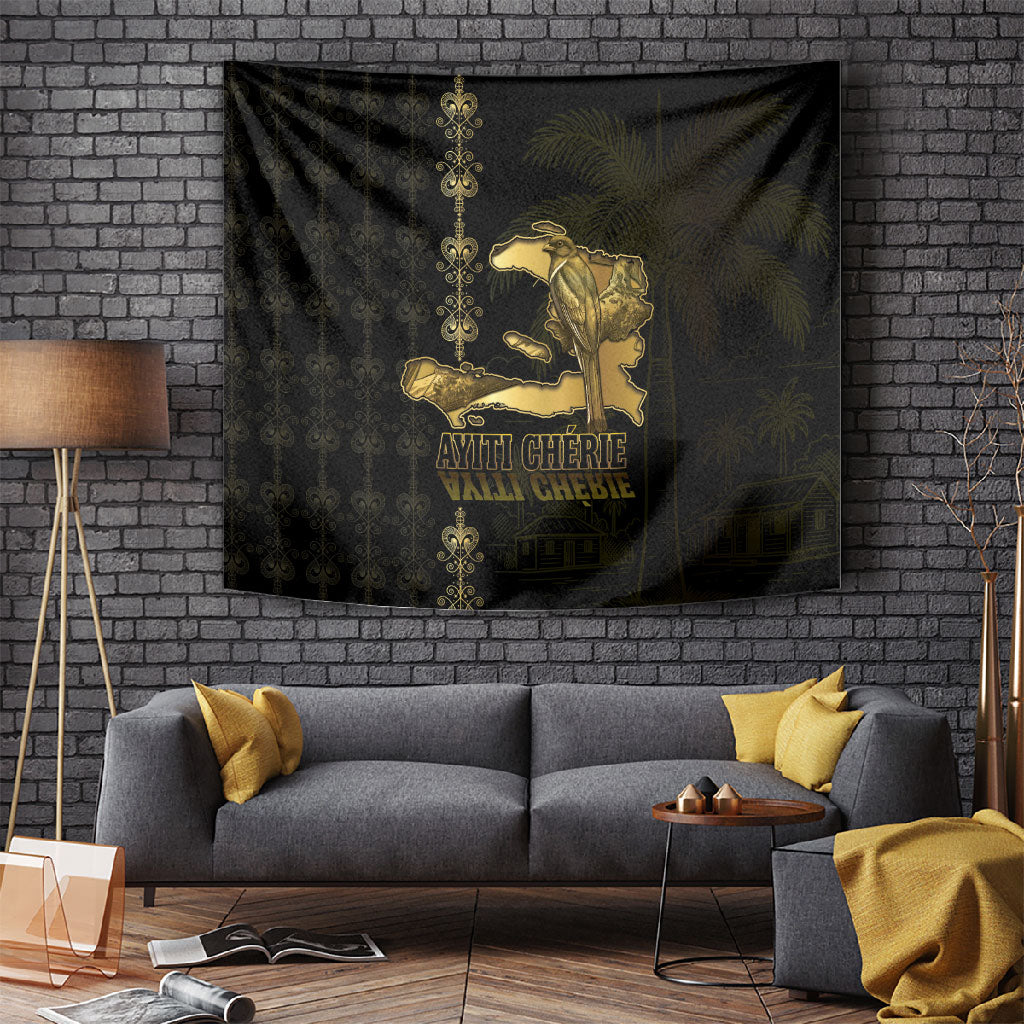 Afro-Haitians Ayiti Cherie Tapestry Haiti Map Kanson Wouj Veve Vodou