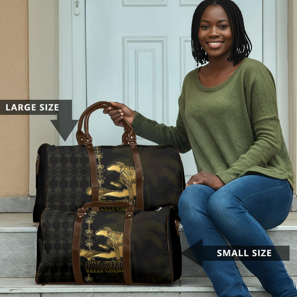 Afro-Haitians Ayiti Cherie Travel Bag Haiti Map Kanson Wouj Veve Vodou