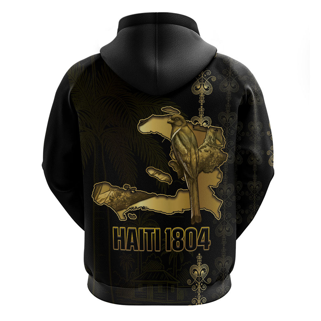 Afro-Haitians Ayiti Cherie Zip Hoodie Haiti Map Kanson Wouj Veve Vodou