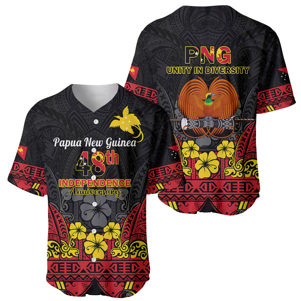 Polynesian Pride Independence Day Papua New Guinea Baseball Jersey PNG Bird of Paradise 48th Anniversary - Wonder Print Shop