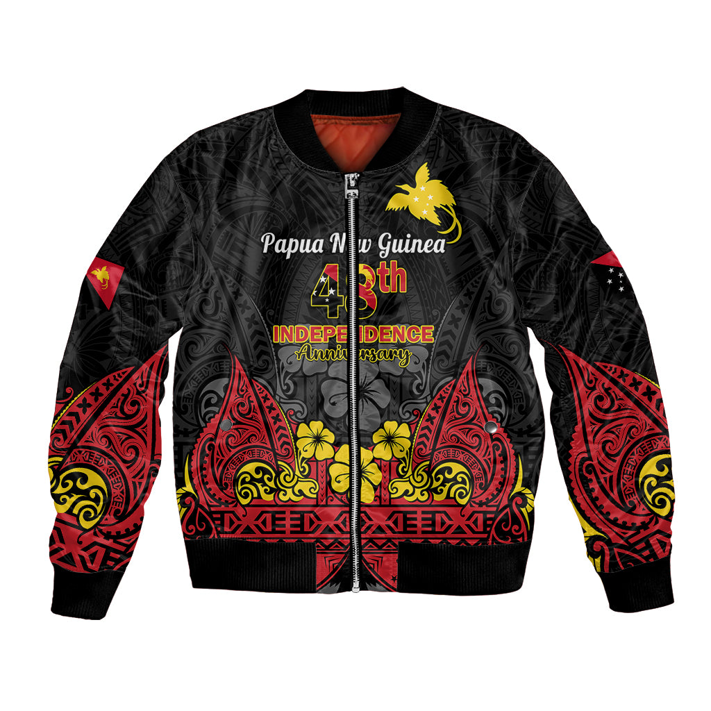 Polynesian Pride Independence Day Papua New Guinea Bomber Jacket PNG Bird of Paradise 48th Anniversary - Wonder Print Shop