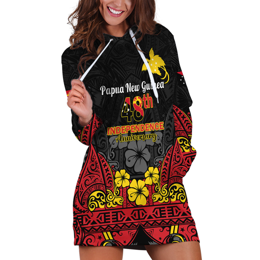 Polynesian Pride Independence Day Papua New Guinea Hoodie Dress PNG Bird of Paradise 48th Anniversary - Wonder Print Shop