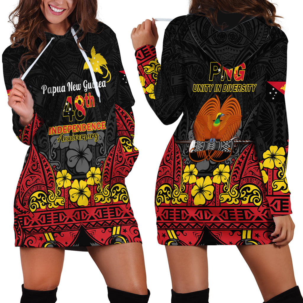 Polynesian Pride Independence Day Papua New Guinea Hoodie Dress PNG Bird of Paradise 48th Anniversary - Wonder Print Shop