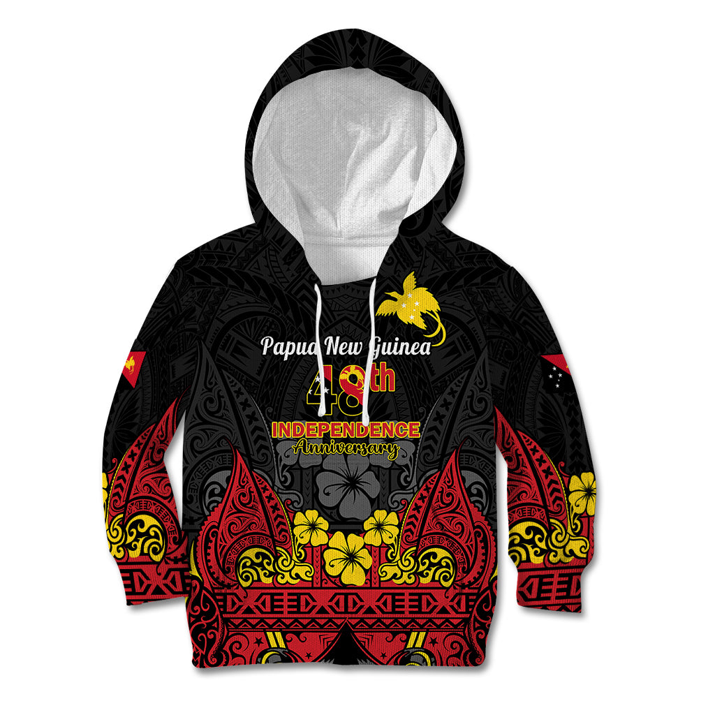 Polynesian Pride Independence Day Papua New Guinea Kid Hoodie PNG Bird of Paradise 48th Anniversary - Wonder Print Shop