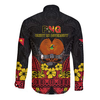 Polynesian Pride Independence Day Papua New Guinea Long Sleeve Button Shirt PNG Bird of Paradise 48th Anniversary - Wonder Print Shop