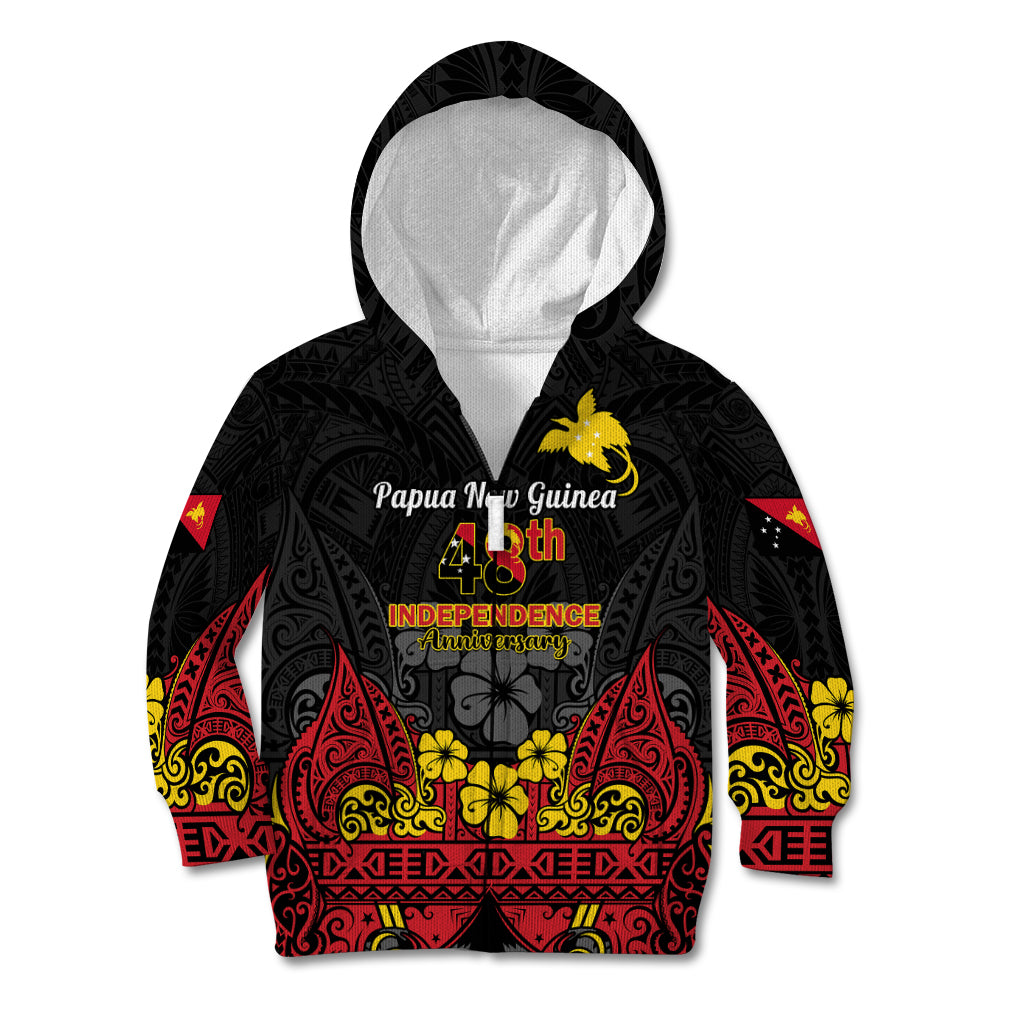 Personalised Independence Day Papua New Guinea Kid Hoodie PNG Bird of Paradise 48th Anniversary - Wonder Print Shop