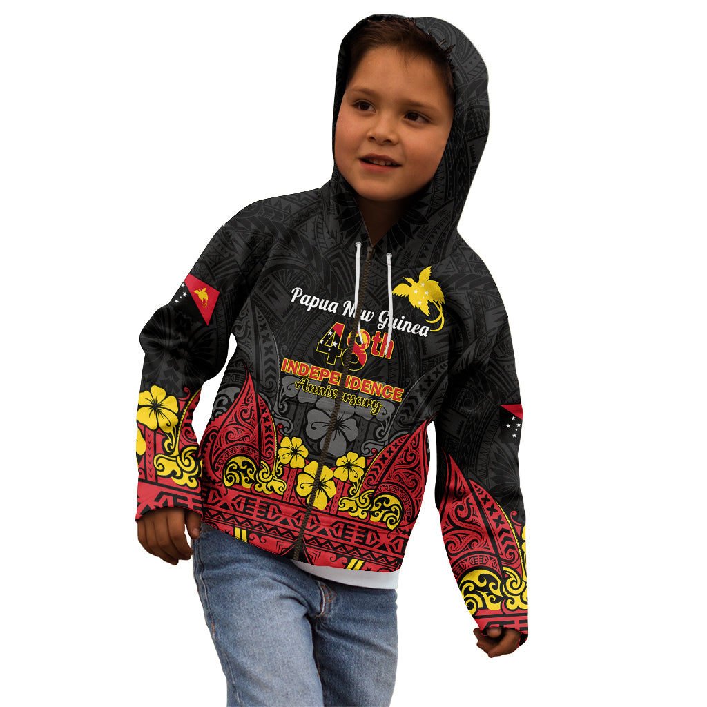 Personalised Independence Day Papua New Guinea Kid Hoodie PNG Bird of Paradise 48th Anniversary - Wonder Print Shop