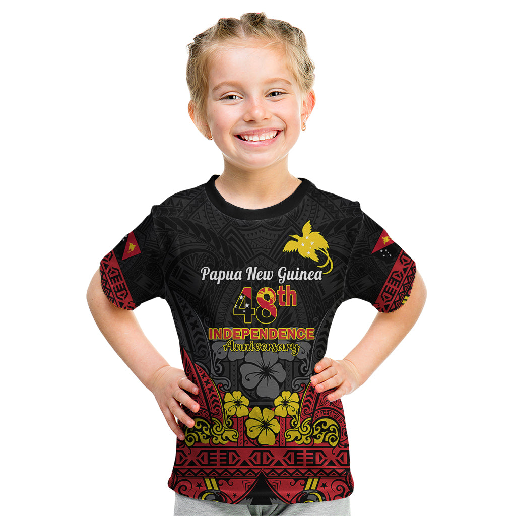 Personalised Independence Day Papua New Guinea Kid T Shirt PNG Bird of Paradise 48th Anniversary - Wonder Print Shop