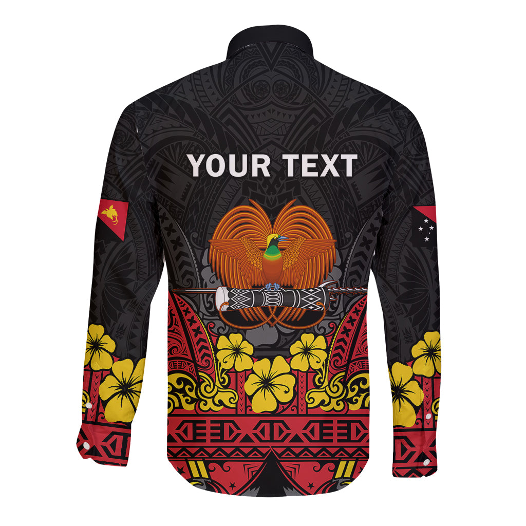 Personalised Independence Day Papua New Guinea Long Sleeve Button Shirt PNG Bird of Paradise 48th Anniversary - Wonder Print Shop