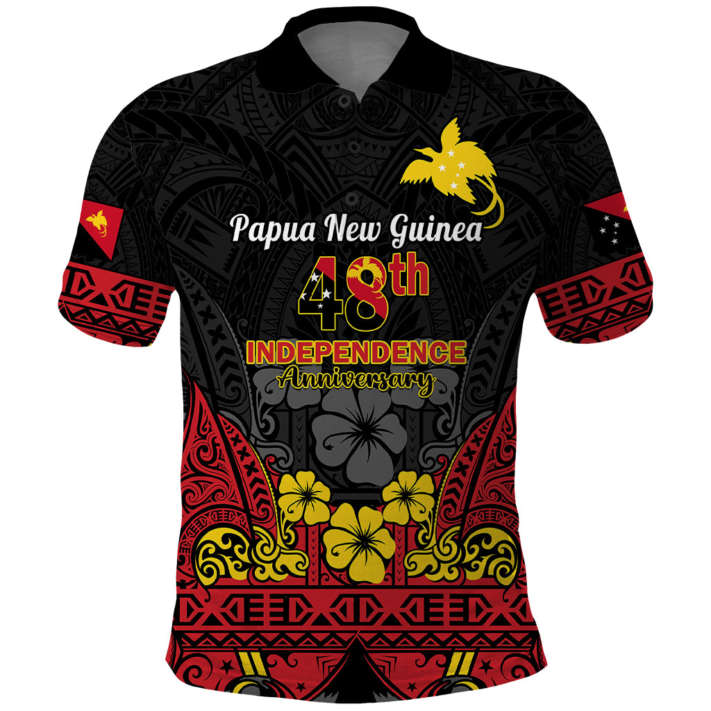 Personalised Independence Day Papua New Guinea Polo Shirt PNG Bird of Paradise 48th Anniversary - Wonder Print Shop