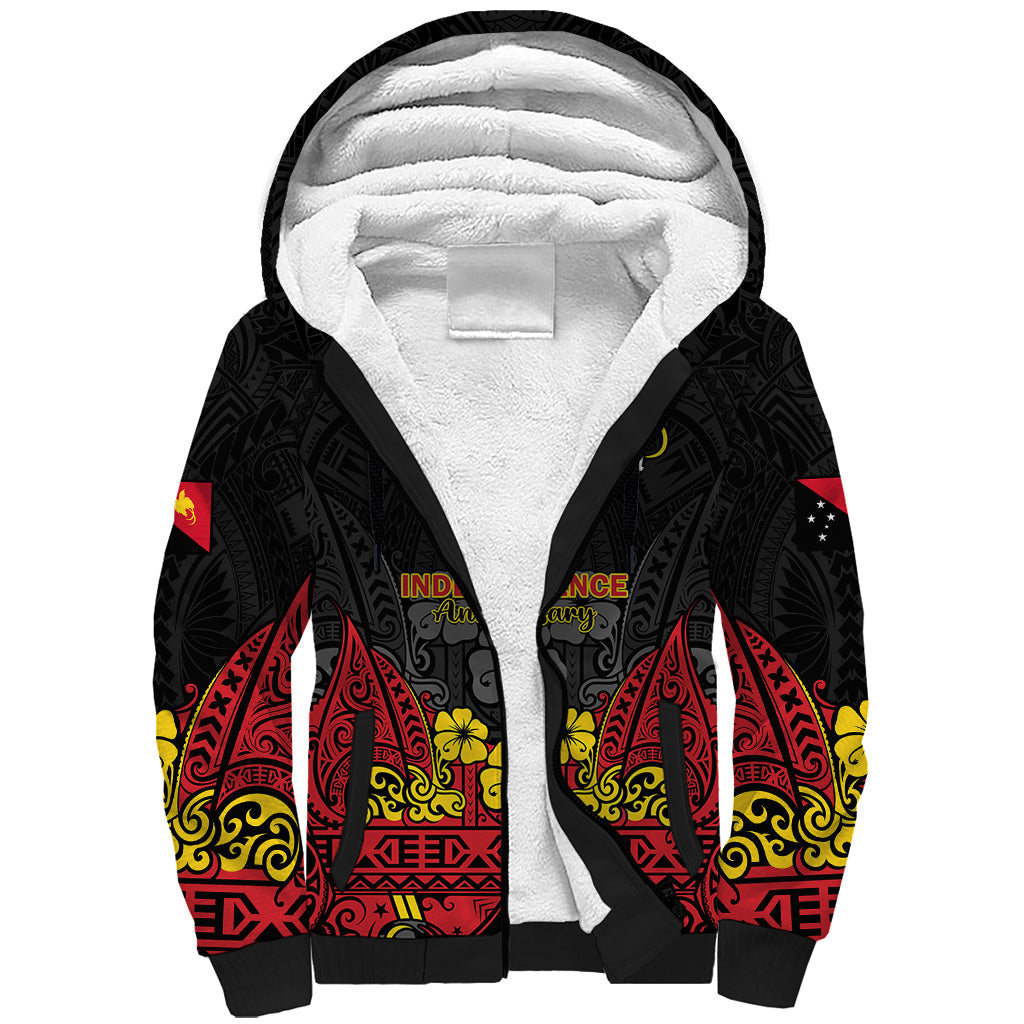 Personalised Independence Day Papua New Guinea Sherpa Hoodie PNG Bird of Paradise 48th Anniversary - Wonder Print Shop