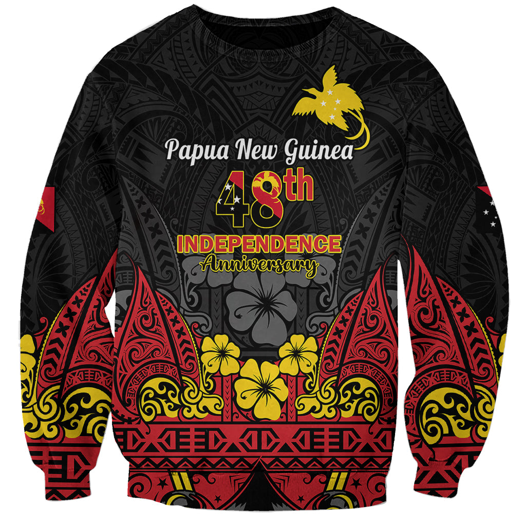 Personalised Independence Day Papua New Guinea Sweatshirt PNG Bird of Paradise 48th Anniversary - Wonder Print Shop