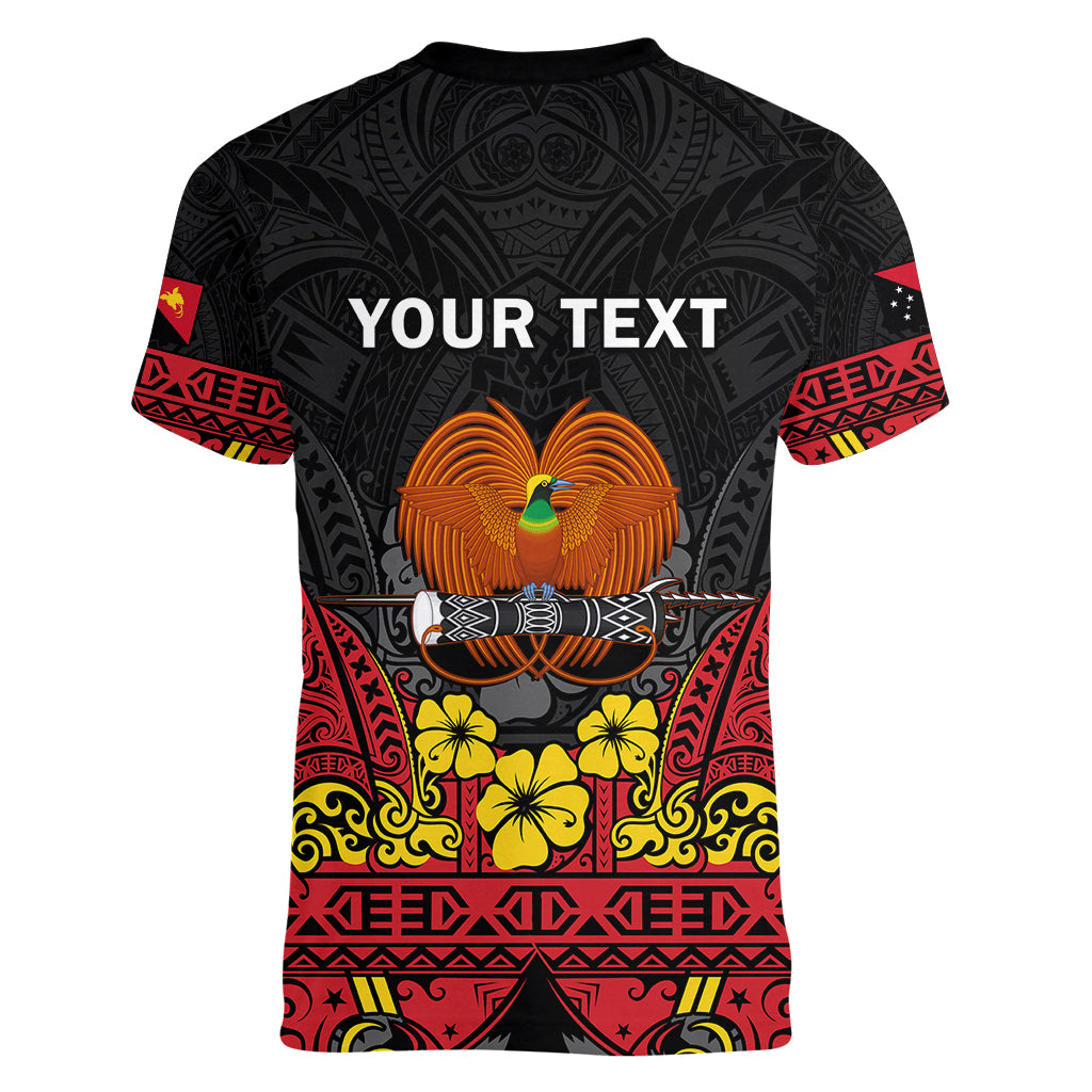 Personalised Independence Day Papua New Guinea Women V Neck T Shirt PNG Bird of Paradise 48th Anniversary - Wonder Print Shop