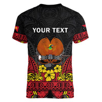 Personalised Independence Day Papua New Guinea Women V Neck T Shirt PNG Bird of Paradise 48th Anniversary - Wonder Print Shop