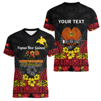 Personalised Independence Day Papua New Guinea Women V Neck T Shirt PNG Bird of Paradise 48th Anniversary - Wonder Print Shop