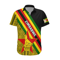 Zimbabwe Hawaiian Shirt African Pattern With Flag Style - Wonder Print Shop
