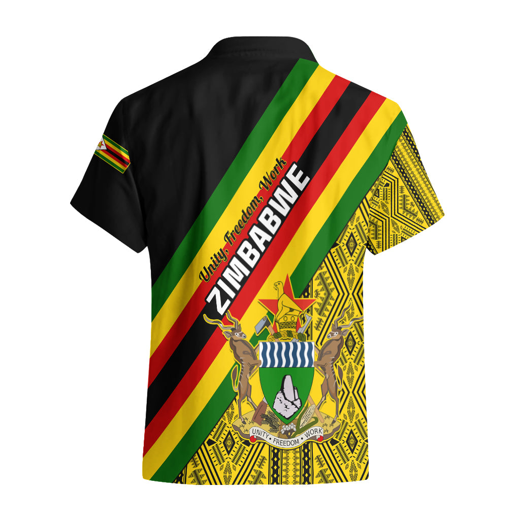 Zimbabwe Hawaiian Shirt African Pattern With Flag Style - Wonder Print Shop
