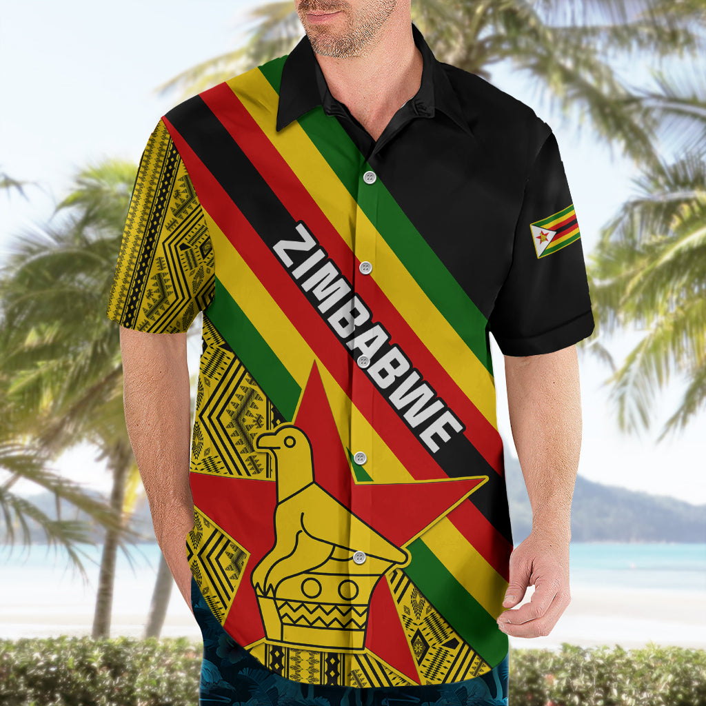 Zimbabwe Hawaiian Shirt African Pattern With Flag Style - Wonder Print Shop